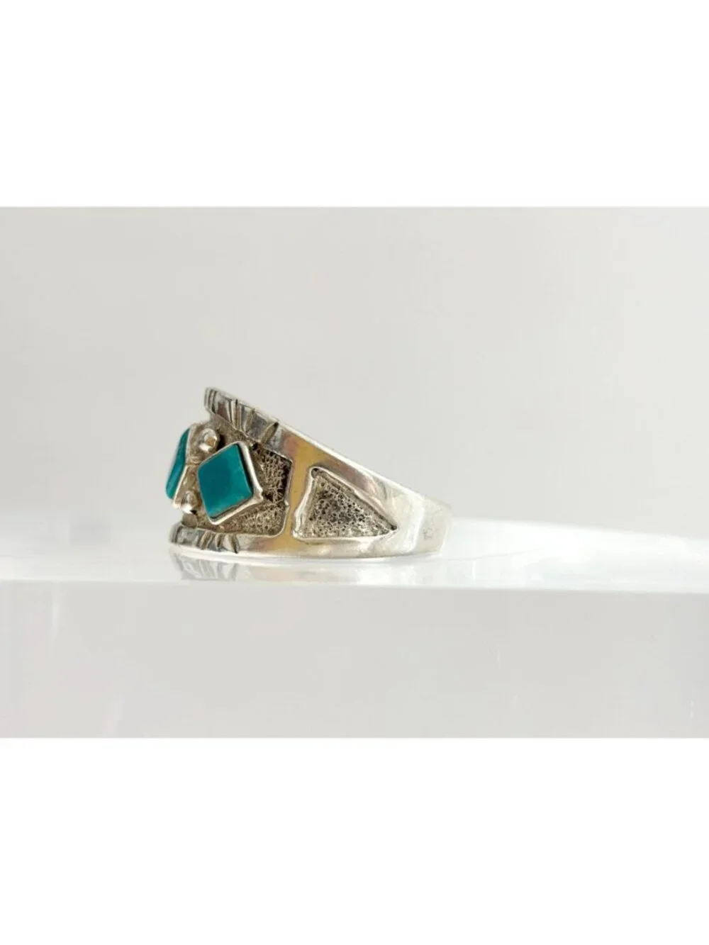 Bell Trading Post Turquoise Navajo Sterling Silver 925 Vintage Ring - sz 12.5
